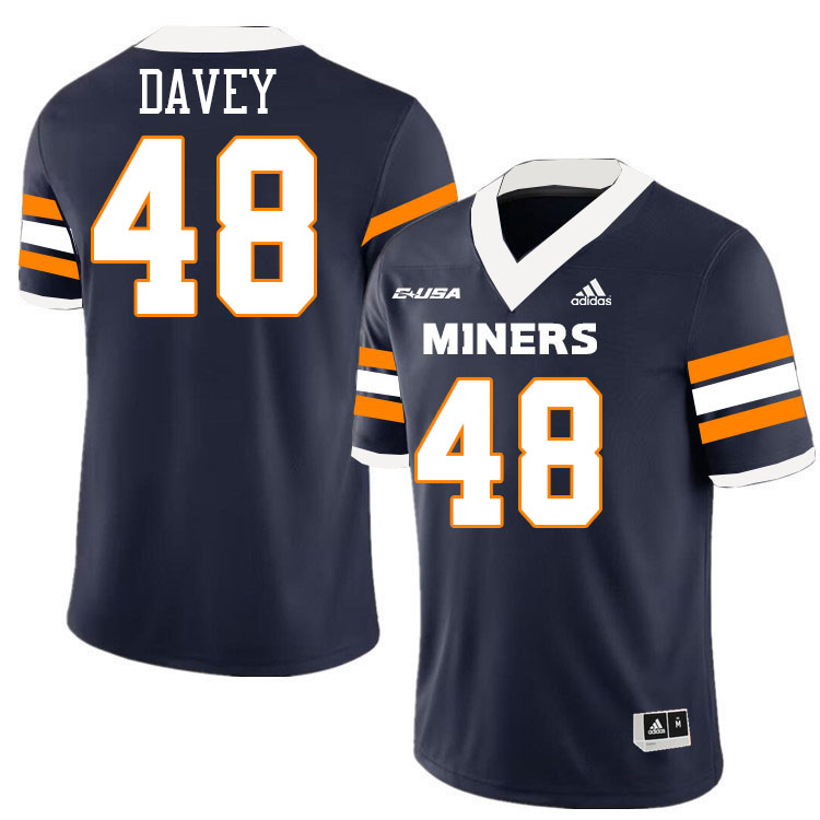 #48 Micah Davey UTEP Jersey,UTEP Miners College Football Jersey,Uniforms-Navy